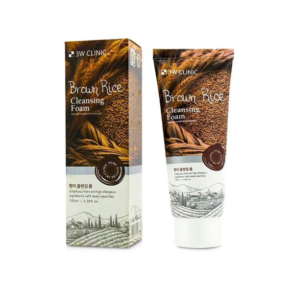 3W Clinic brown rice cleansing foam