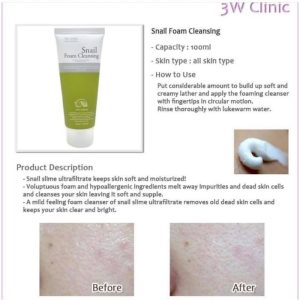 3W Clinic snail foam cleansing