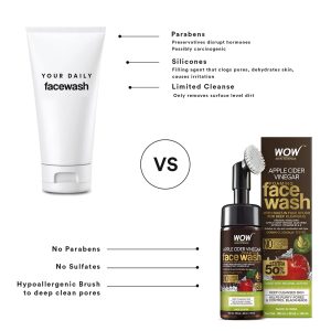 Wow skin science apple cider vinegar foaming face wash